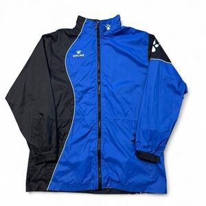 Vintage 90s Kelme FC Napoli full zip windbreaker jacket black blue XL mens